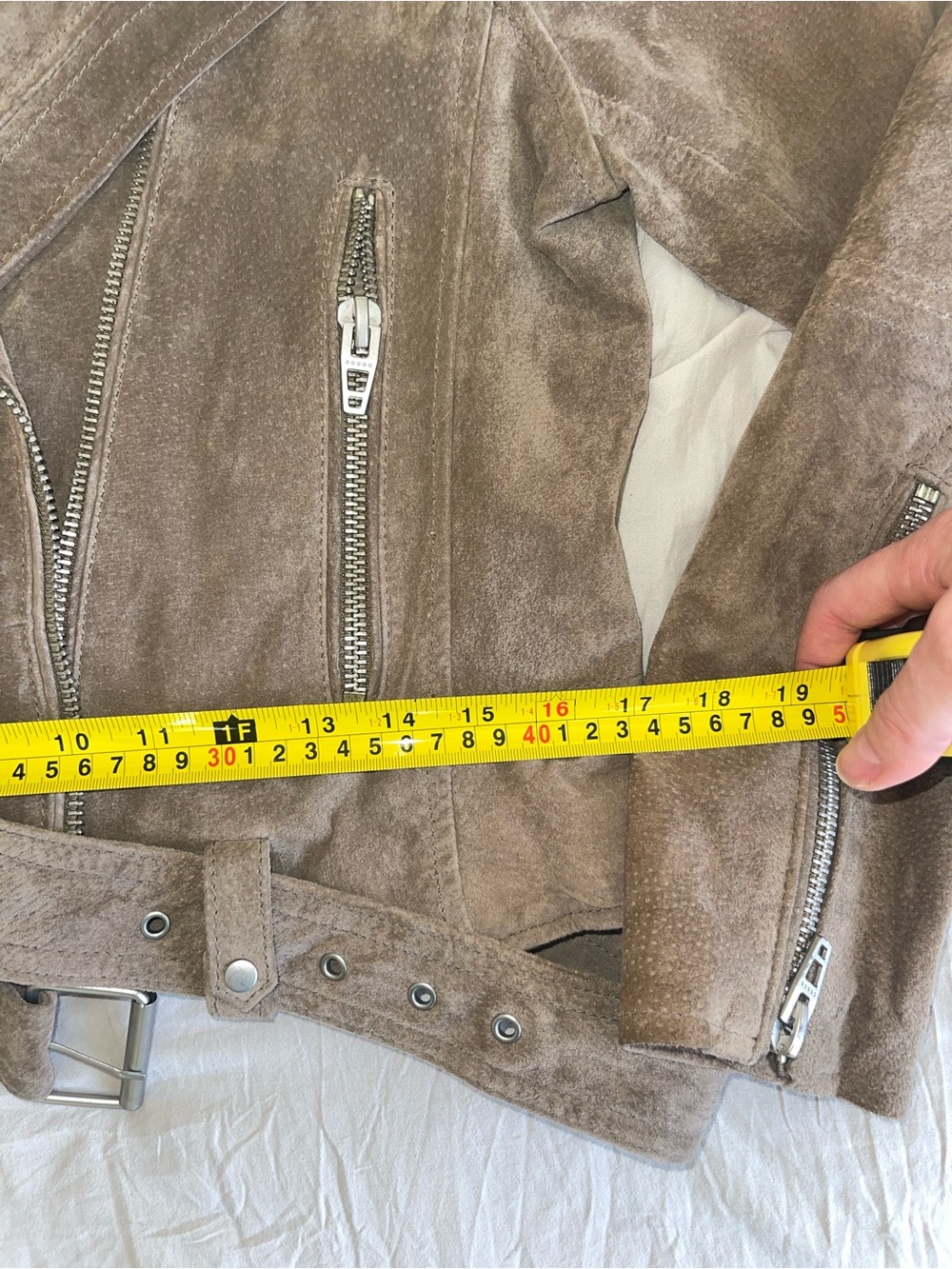 Blank NYC Suede Biker Moto Jacket in Taupe - Women's - Picture 8 of 12